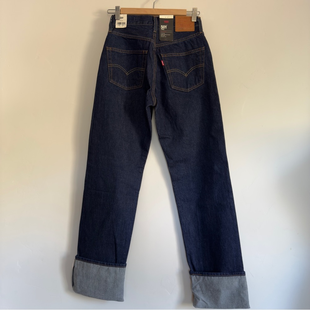 Levi’s 501 ‘90s Cuffed Jeans | Dark Indigo | Size 24 | NWT - Picture 3 of 4
